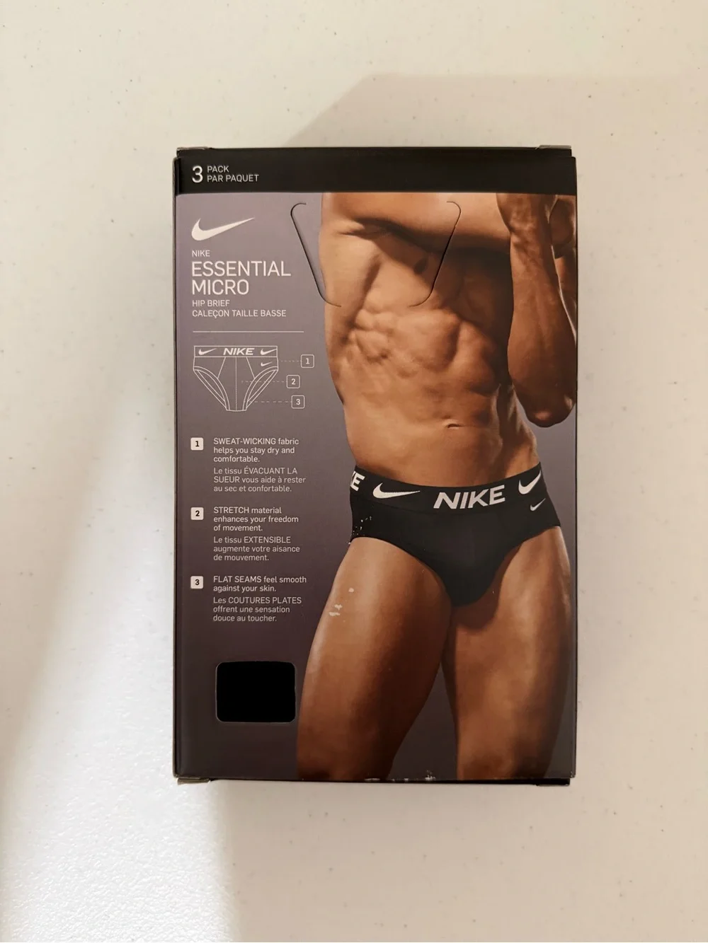 Men Nike Essential Micro Hip Briefs — Black Size Large